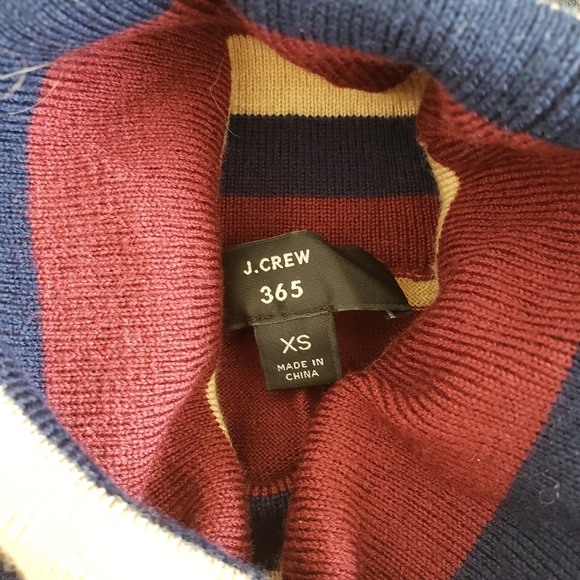J.Crew 365 Merino Wool Striped Turtleneck Sweater Size Extra Small - Picture 5 of 7